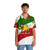 Iranian flag and lion design on a colorful Hawaiian-style shirt - People Front