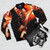 Buckethead Electric Burst Bomber Jacket with Vibrant Red and Black Design - Flat lay