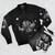 Black Hole Bomber Jacket with Cosmic Design - Flat lay