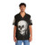 Gothic 'All Is Vanity' Hawaiian Shirt featuring a black and white skull and mirror design - Lifestyle