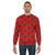A model wearing a cozy ladybug-themed sweatshirt - men