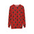 A model wearing a cozy ladybug-themed sweatshirt - hanging