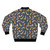 Gray bomber jacket with cute leopard gecko pattern - Back