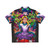 Alice in Wonderland inspired Hawaiian shirt with trippy, psychedelic design