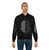 A grey bomber jacket with a "Coding Brain" graphic design for computer programmers and software engineers. - Lifestyle