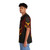 Ratchet and Clank themed Hawaiian shirt with orange and red stencil design - People Left