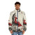 A cozy and stylish puffer jacket featuring a fantasy-inspired "Last Leaf" design, perfect for outdoor adventures in the autumn woods. - men front