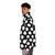 Oversized black and white polka dot puffer jacket - men side left