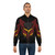 A red and orange stencil-designed bomber jacket featuring the iconic Ratchet character from the Ratchet and Clank video game franchise. - Lifestyle