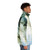Abstract landscape painting puffer jacket in vibrant colors - men side right