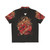 Ramen-inspired Hawaiian shirt with raging demon design