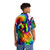 A colorful Hawaiian shirt featuring a poodle in a rainbow print design - People Back
