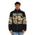 Puffer jacket with hip hop artist album cover graphic design - men front
