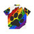 Colorful rainbow paint splatter Hawaiian shirt with animal paw prints - Back