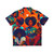 Afrofuturistic Hawaiian shirt with vibrant rainbow colors and psychedelic ai-generated art
