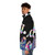 Colorful puffer jacket with "It's a Sin" print, representing LGBTQ+ pride and friendship in Los Angeles - men side left