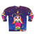 Neon rainbow baphomet sweatshirt with occult and satanic elements - Back