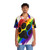 Colorful Hawaiian shirt with rainbow dog paw prints - People Front