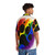 Colorful Hawaiian shirt with rainbow dog paw prints - People Back