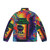 Psychedelic puffer jacket with LSD blotter art design - Back