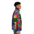 Psychedelic puffer jacket with LSD blotter art design - men side right