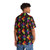 Colorful 80s Hawaiian shirt with a bold rainbow diamond pattern - People Back