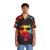 Ian Brown wearing a colorful Hawaiian shirt featuring pop art designs - People Front