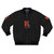K Cider Bomber Jacket featuring a playful and humorous design