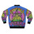 Vintage-style bomber jacket with pinball and wizard graphics - Back