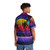 Radiant synthwave Hawaiian shirt with neon tropical aesthetics - People Back