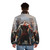Kratos Puffer Jacket with God of War logo and character design - men back