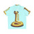 Whooping snake themed hawaiian shirt with bright yellow and green colors