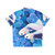 White tuxedo guppy fish in a tropical floral Hawaiian shirt - Back