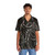 White octopus line art design on black Hawaiian shirt - People Front
