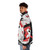 Koi fish yin yang puffer jacket with red, white, and black design - men side left