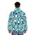 Person wearing a puffer jacket with penguin silhouettes - men back
