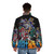 Knights of the Zodiac Puffer Jacket featuring the iconic Pegasus, Dragon, Phoenix, and Andromeda designs from the classic anime series - men back