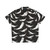 Whales in Black and White Hawaiian Shirt Seamless Pattern