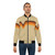 Vintage 70s bomber jacket in orange, yellow, and brown chevron stripes - Lifestyle