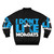 Retro 80s bomber jacket featuring a bold "I Don't Like Mondays" design, perfect for punk and new wave music fans. - Back