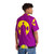 Colorful purple and yellow Hawaiian shirt with Larryboy superhero design - People Back