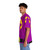 Colorful purple and yellow Hawaiian shirt with Larryboy superhero design - People Left