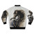 Black bomber jacket with a rearing black stallion design - Back