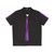 Purple Fake Tie Hawaiian Shirt with Graphic Design