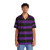 Purple and black wide horizontal striped Hawaiian shirt - People Front