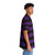 Purple and black wide horizontal striped Hawaiian shirt - People Pight
