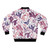 Enchanting pink and purple bomber jacket with a fantasy dragon fire design - Back