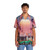 Retro synthwave Hawaiian shirt with vibrant sunset and palm tree graphics - People Front