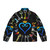 Kingdom Hearts Keyblade Puffer Jacket featuring popular characters and symbols from the game - Back