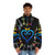 Kingdom Hearts Keyblade Puffer Jacket featuring popular characters and symbols from the game - men front